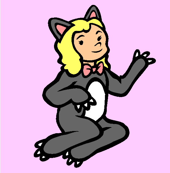 Halloween Kitty Costume Online Coloring Page