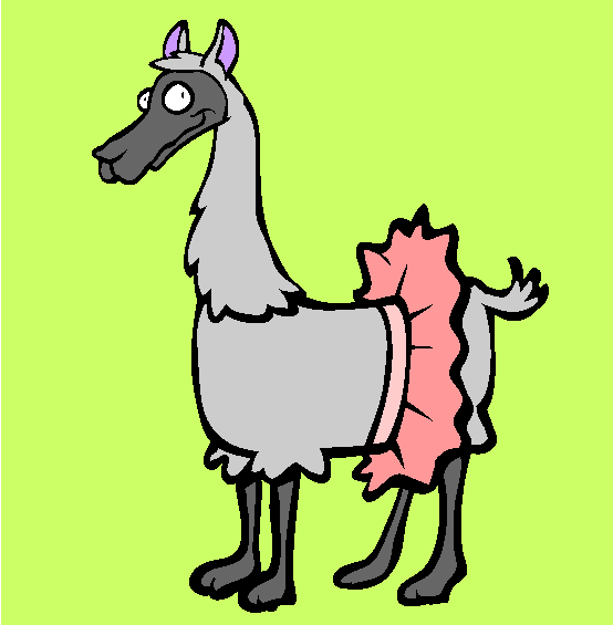Llama In A Tutu Coloring Page