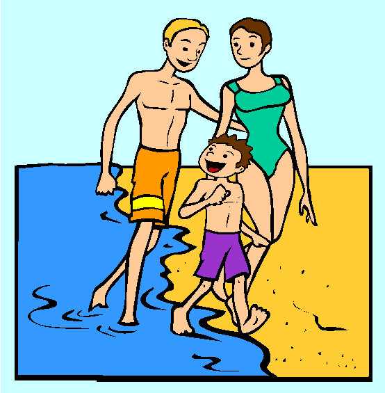 Walking on Beach Coloring Page