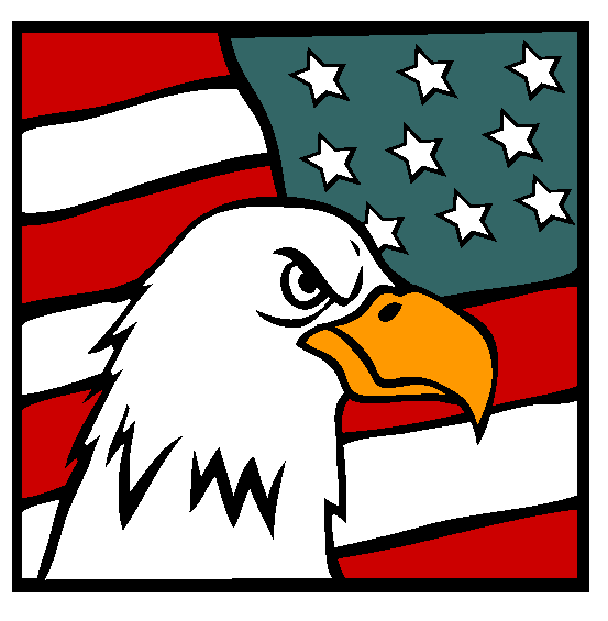 American Bald Eagle Flag Online Coloring Page