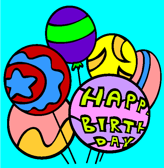 Birthday Balloons Coloring Page