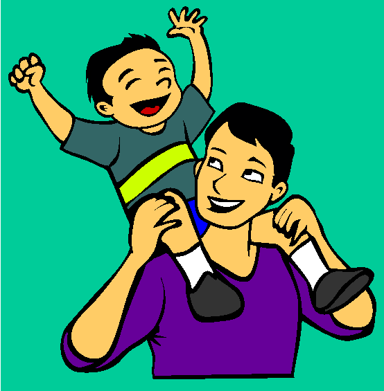 Child Piggyback Coloring Page