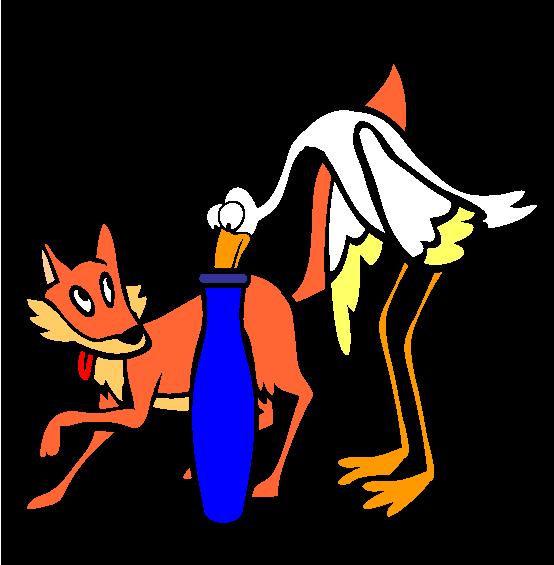 The Fox And The Stork Coloring Page