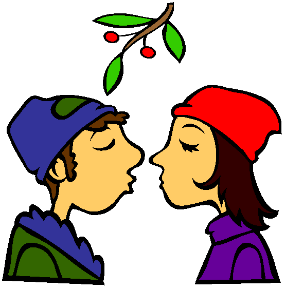 Kissing under the Mistletoe Christmas Coloring