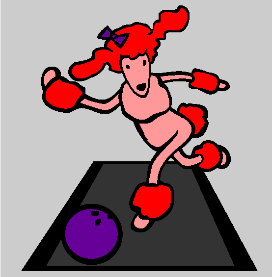 Poodle Goes Bowling Coloring Page
