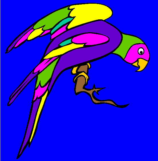 Perched Parakeet Coloring Page