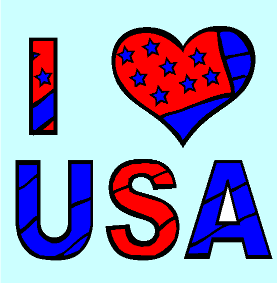 I Love USA Coloring Page