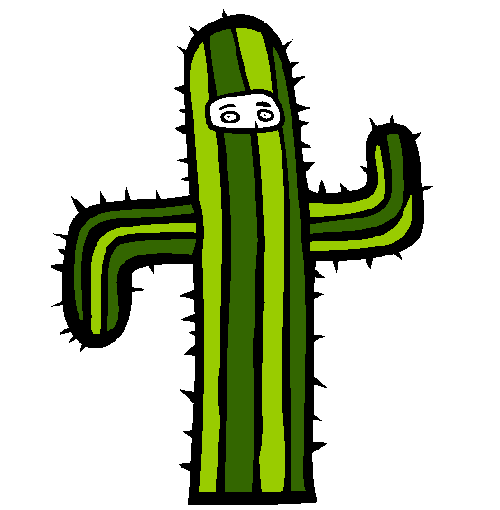 Halloween Cactus Costume Online Coloring Page
