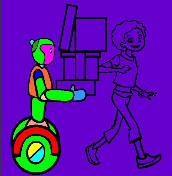 Robot Assistant Coloring Page