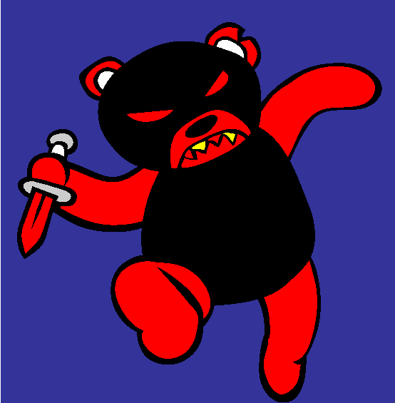 Halloween Scary Evil Bear Online Coloring Page