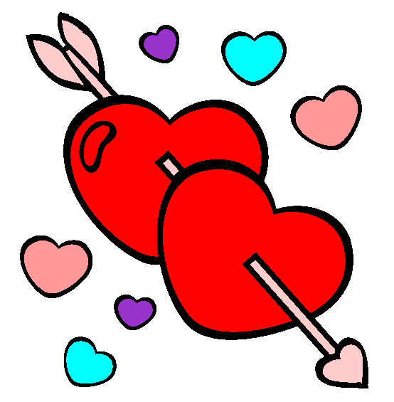 Arrow Hearts Valentines Day Online Coloring Page