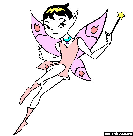 Flying Fairy Coloring Page