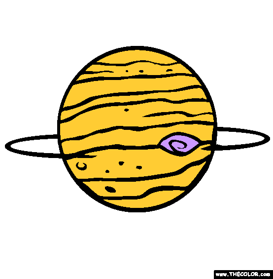 Planet Jupiter Online Coloring Page
