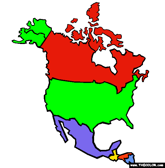 North America Coloring Page