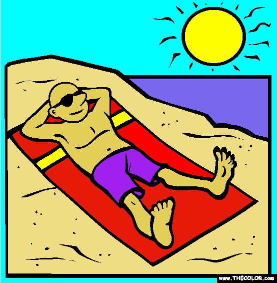 Sunbathing Coloring Page