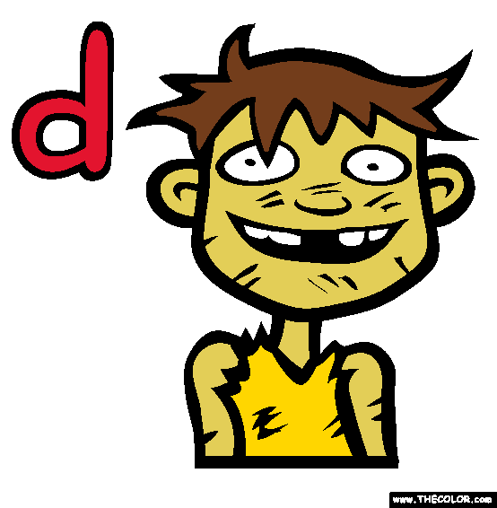 The Letter D Online Alphabet Coloring Page