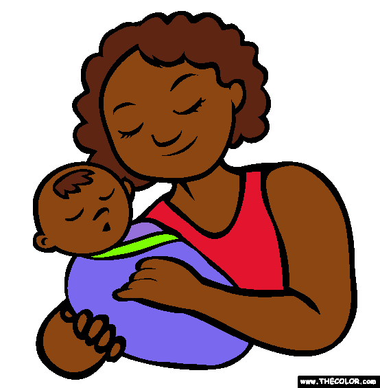 First Mothers Day Online Coloring Page