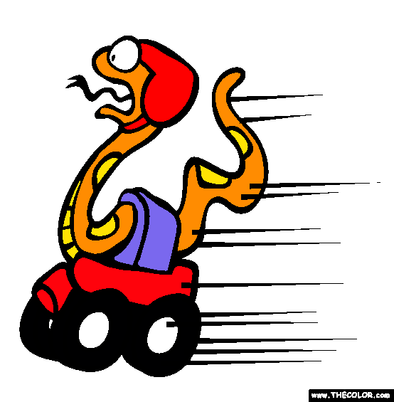 Rollerskating Snake Coloring Page