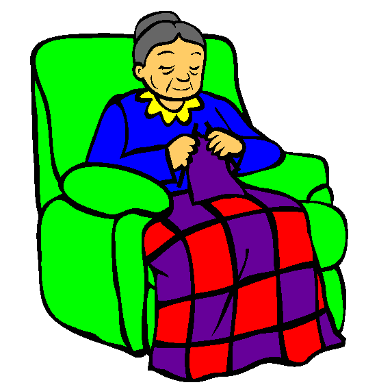 Reclining Grandma Coloring Page