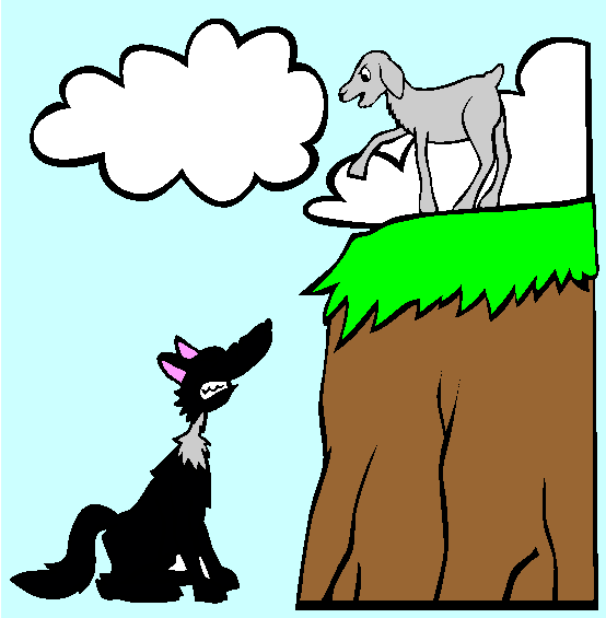 The Wolf And The Kid Coloring Page