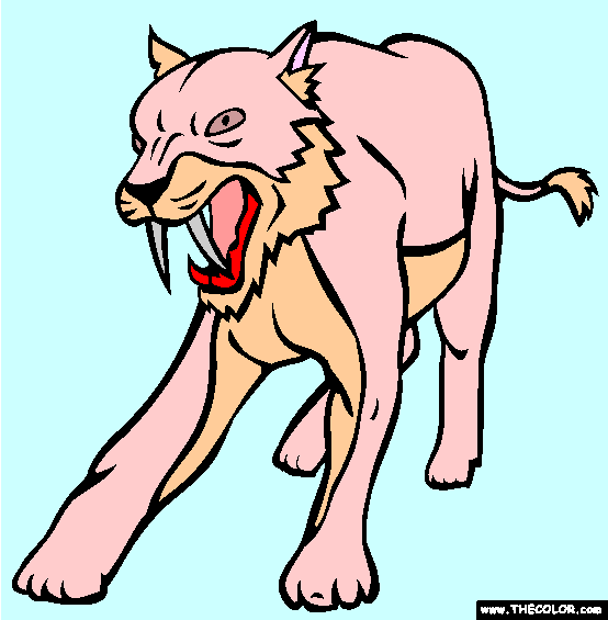 Sabertooth Cat Coloring Page