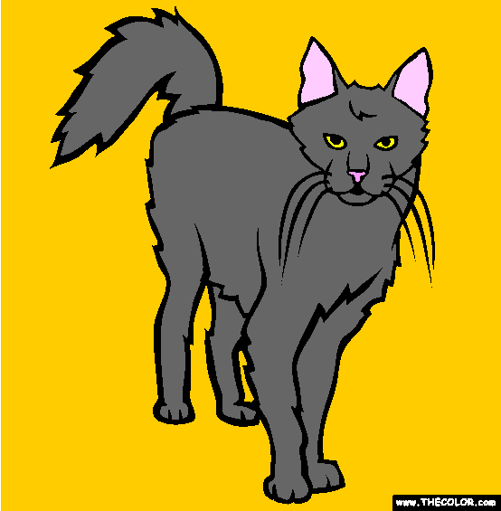 Turkish Angora Breed Cat Online Coloring Page