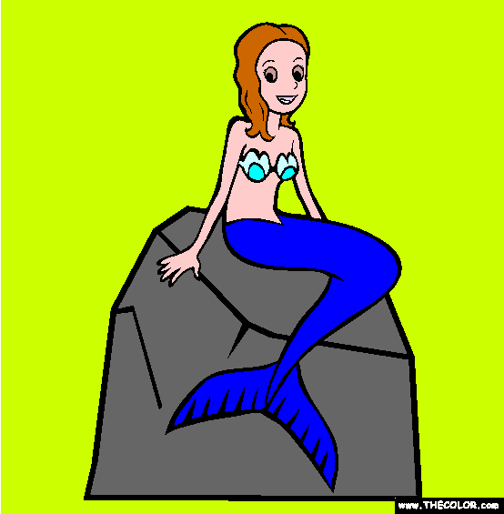 Mermaid Girl Coloring Page