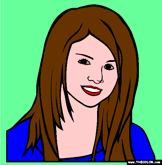 Selena Gomez Coloring Page