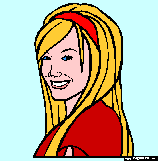 Ashley Tisdale Online Coloring Page