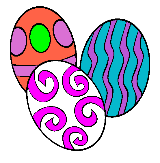 Painted Easter Eggs Coloring Page