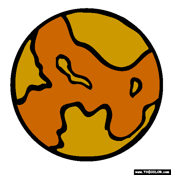 Planet Mars Online Coloring Page