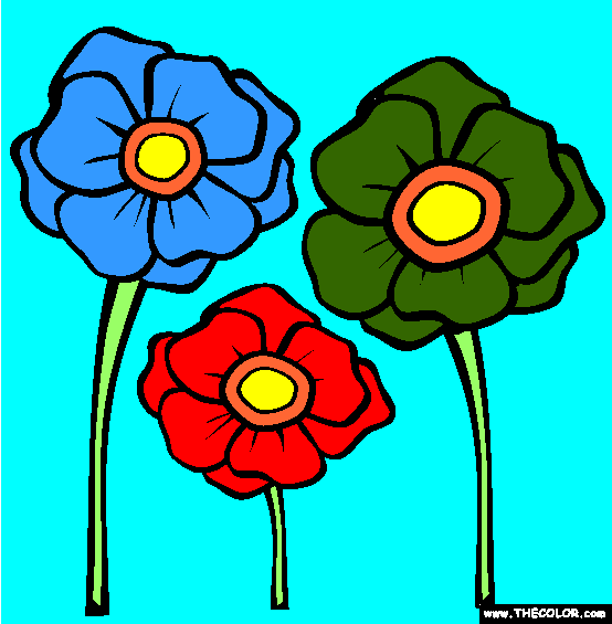 Poppies Coloring Page