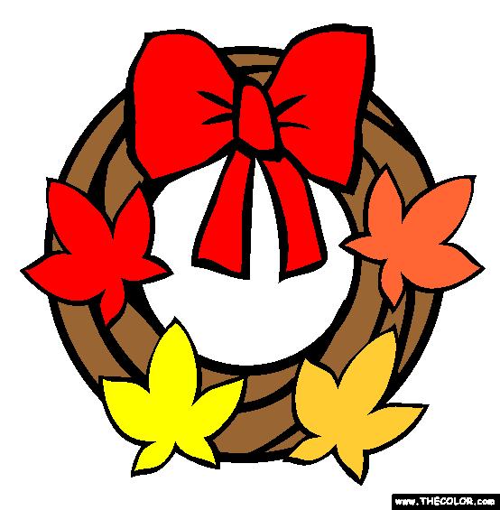 Fall Wreath Coloring Page