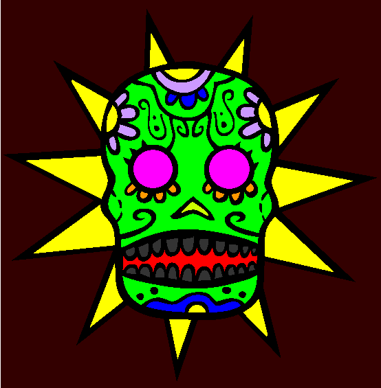 Sun Skull Coloring Page