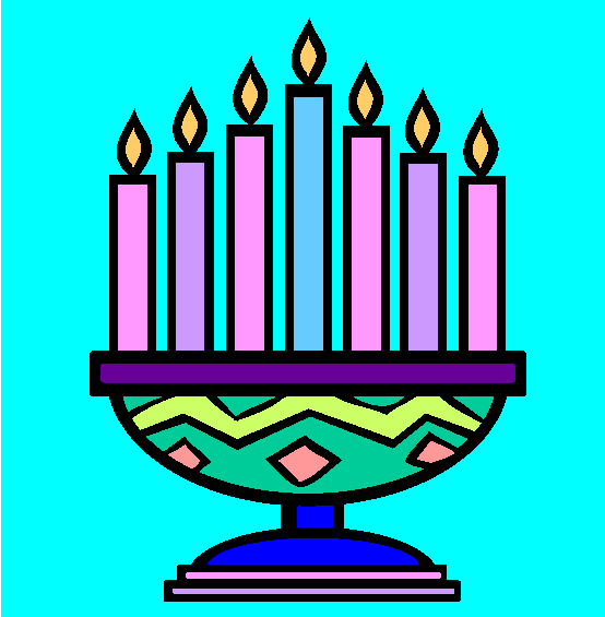 Kwanzaa Candles Online Coloring Page