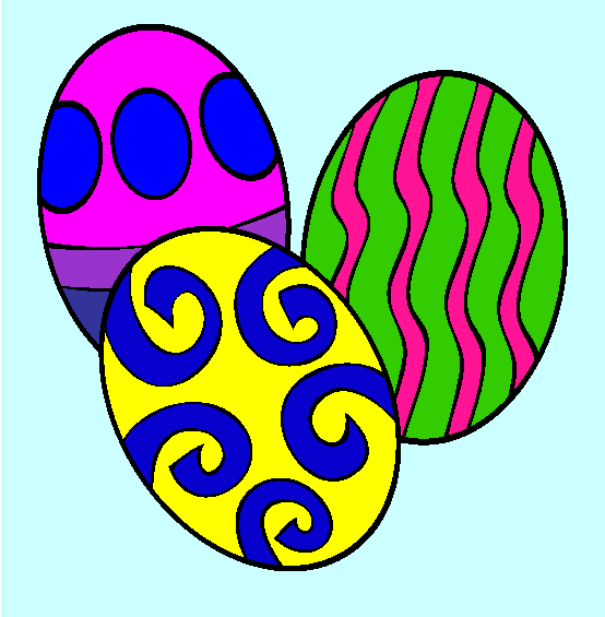 Painted Easter Eggs Coloring Page