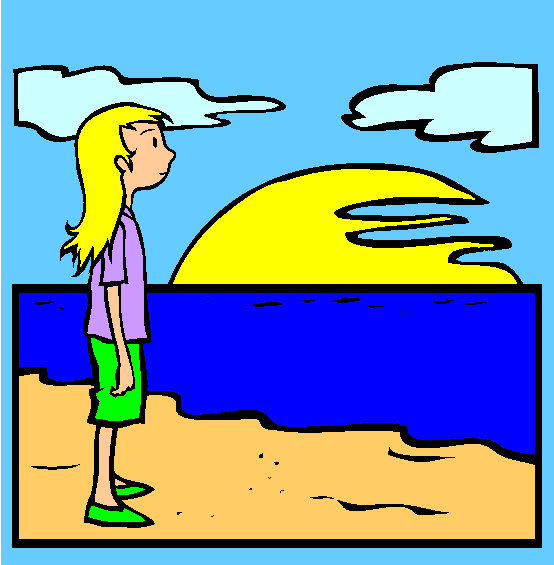 Sunset Coloring Page
