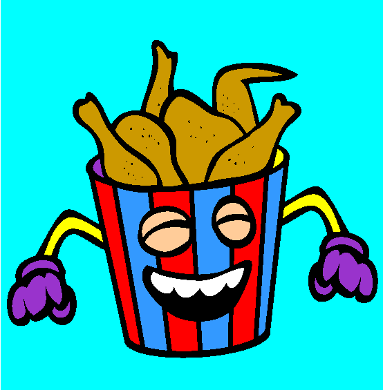 Fried Chicken Coloring Page