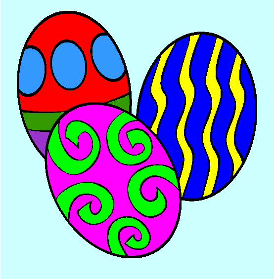 Painted Easter Eggs Coloring Page