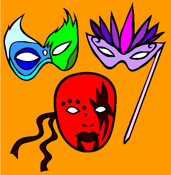 Masks Coloring Page