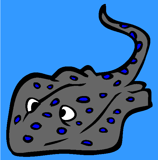 Blue Spotted Stingray Coloring Page