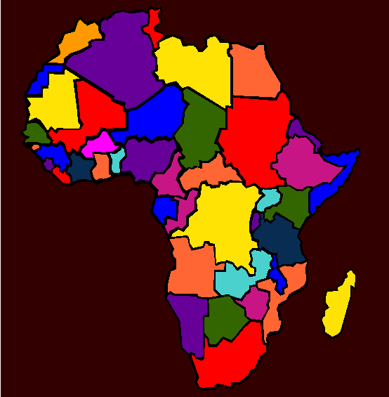 Africa African Continent Coloring Page