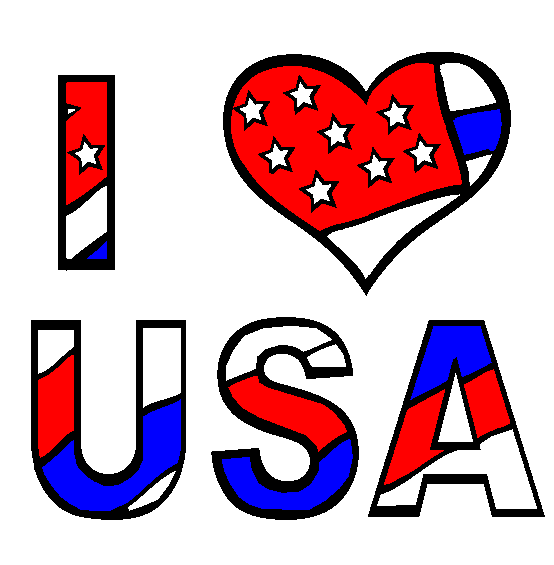 I Love USA Coloring Page
