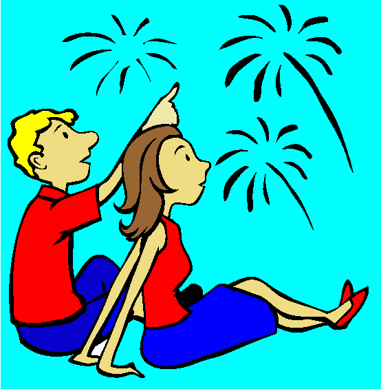 Watching Fireworks Coloring Page
