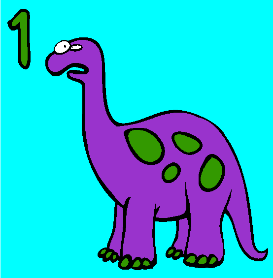One (Dinosaur) Coloring Page