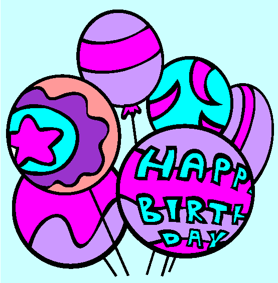 Birthday Balloons Coloring Page