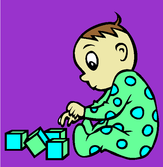 Playing With Blocks Coloring Page