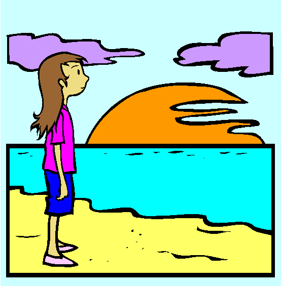 Sunset Coloring Page