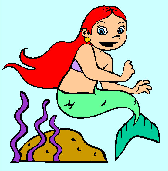 Little Mermaid Girl Coloring Page