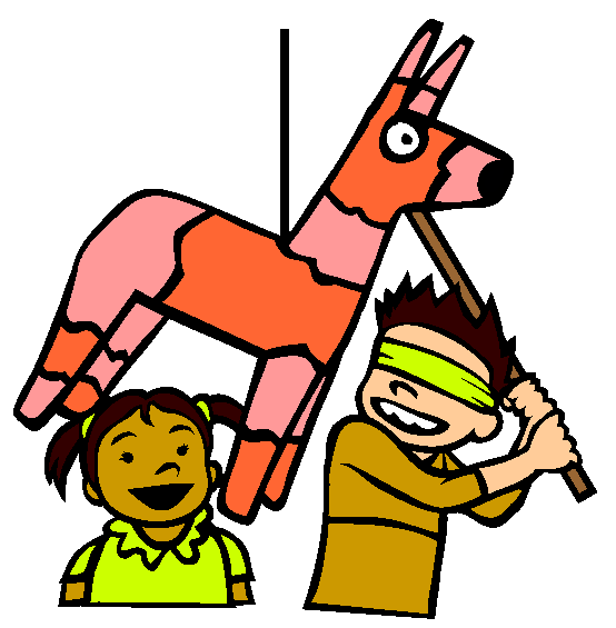 Hitting a Pinata Coloring Page
